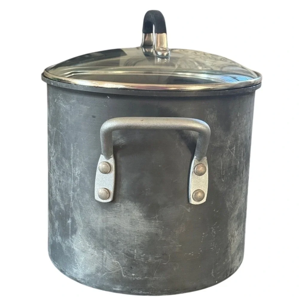 Calphalon 808 8qt Cookware Commercial Anodized Aluminum‎ Stock Pot 310 Lid USA
